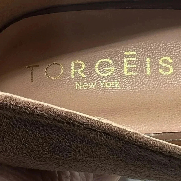 Torgeis NEW Womens 7.5 Block Heel Pumps Brown Suede & Patent Leather Minimalist - Picture 11 of 16